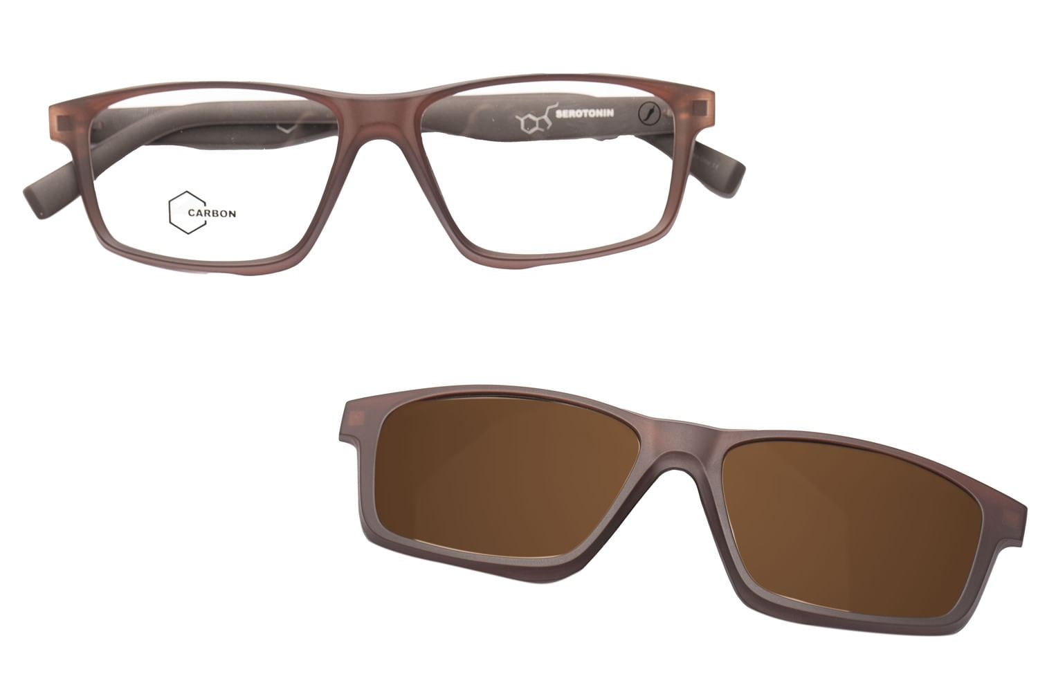 Armação Para Óculos de Grau Masculino Fibra de Carbono Multi Lente Polarizado Marrom LV.MU.1092.0202 M