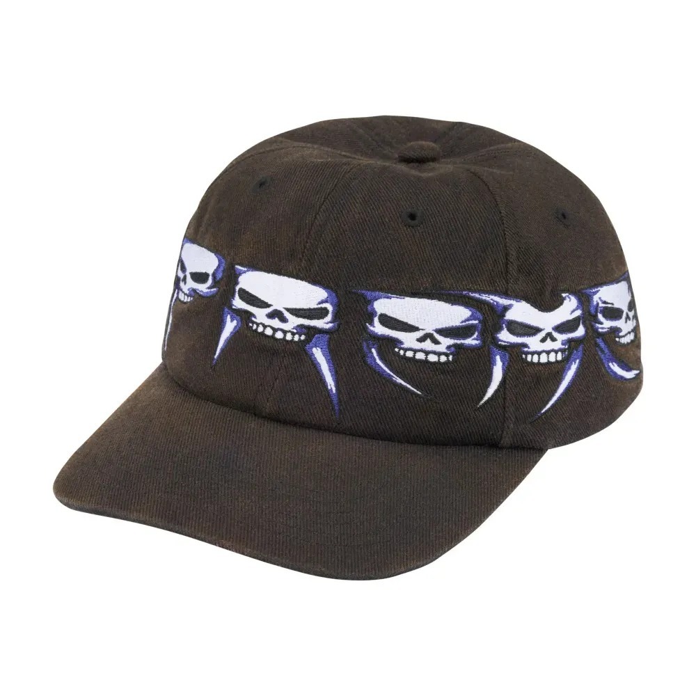 Boné Supreme Skulls Spellout 6-Panel Black FW26-W4 — Único, Novo