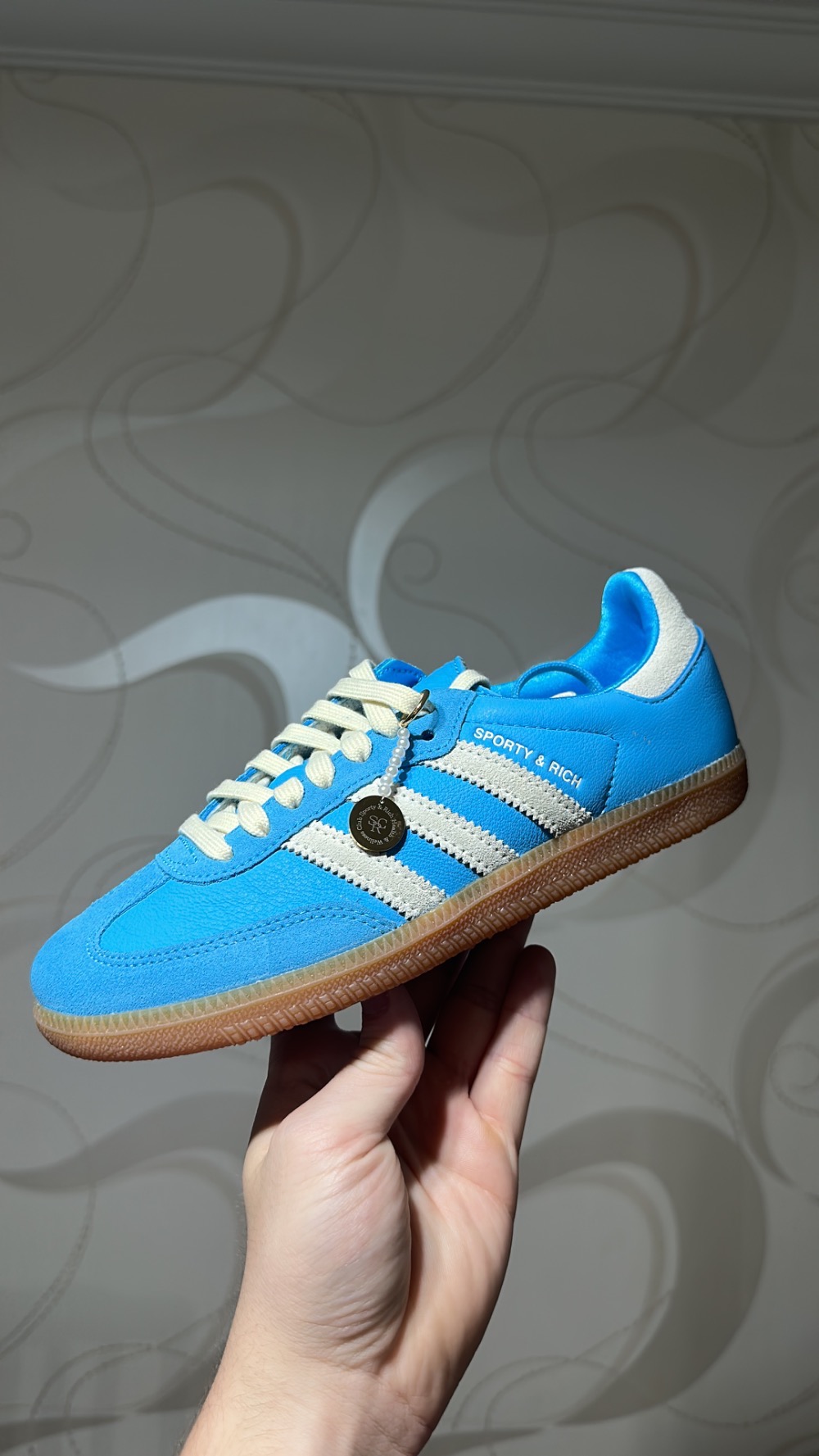 Sporty & Rich x adidas Samba OG Blue Rush — 34, Novo