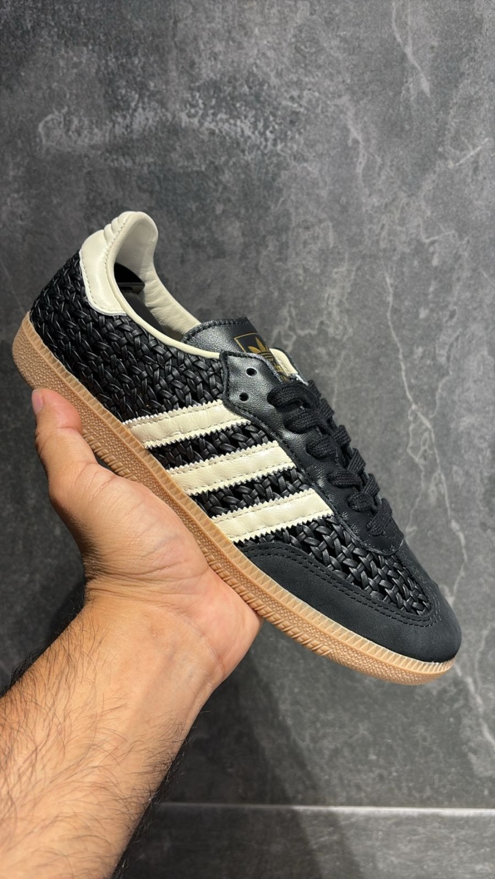 adidas Samba Basketweave Black Cream White Feminino — 34 / 35 / 36 / 37 / 38 / 39, Novo