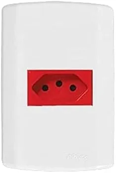 TOMADA VERMELHA 2P+T 20A 250V C/ PLACA 4X2 PLUZIE