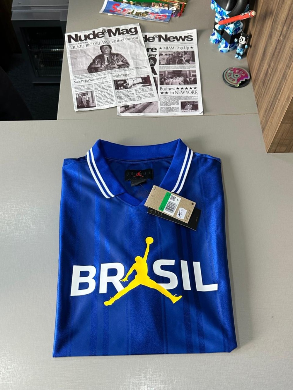 Camiseta Air Jordan Polo Brasil Blue — XG, Novo
