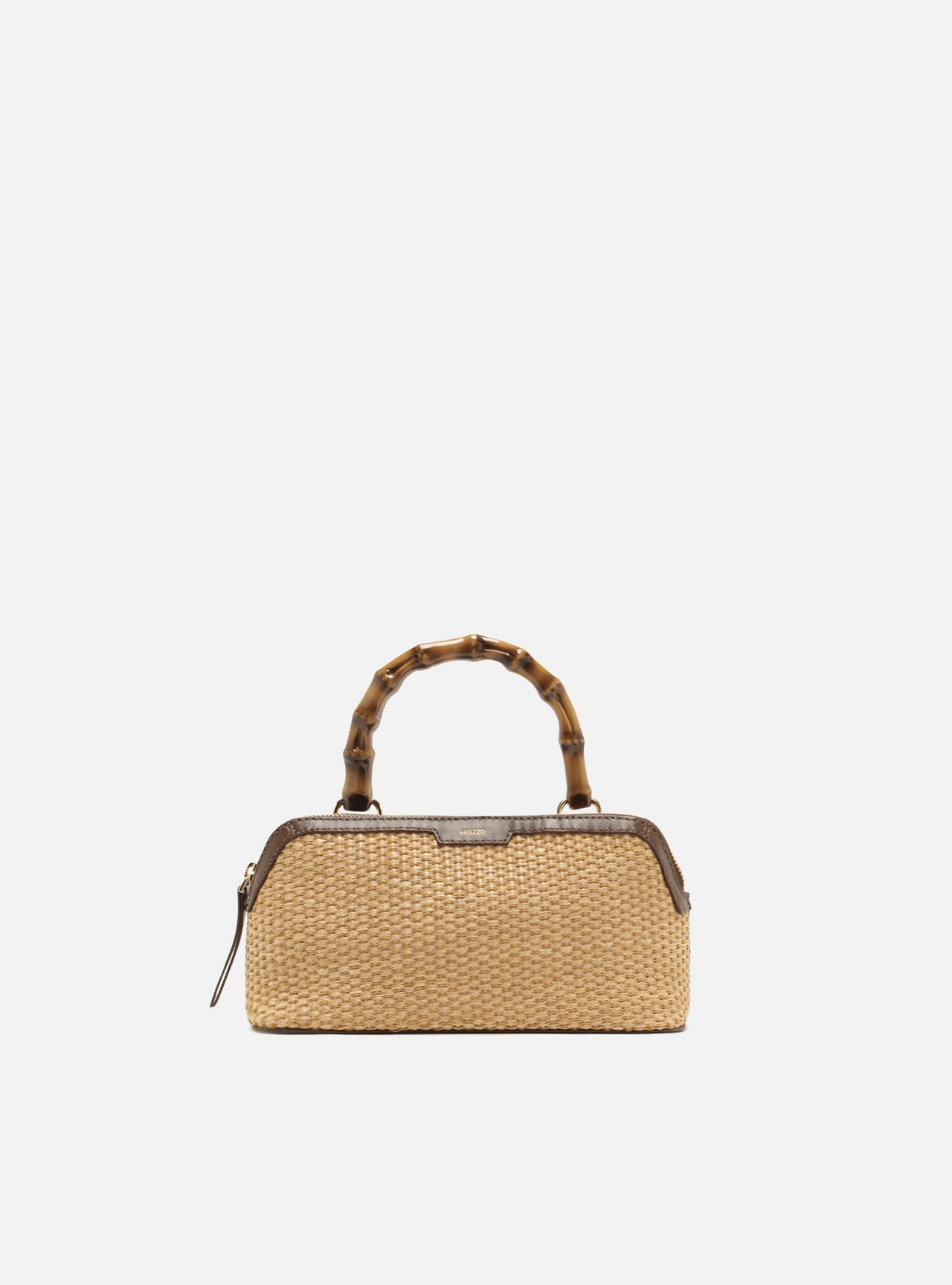 Bolsa Tiracolo Natural Média Palha Alça Bambu