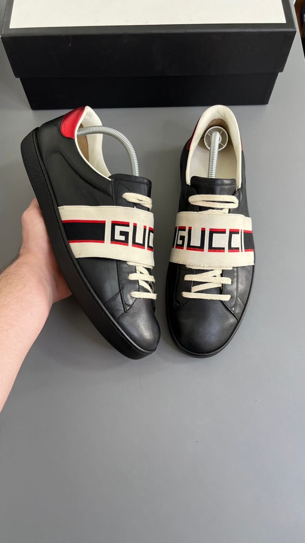 Gucci Vintage Ace Stripe Black — 44, Usado