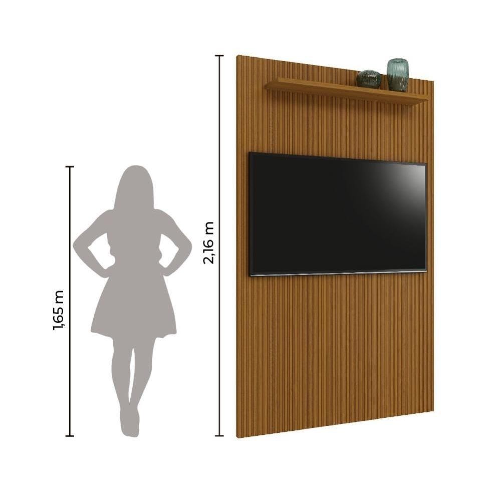 Foto 2 de Painel Para Tv Até 55 Polegadas Ripado 3d Egeo Cedro