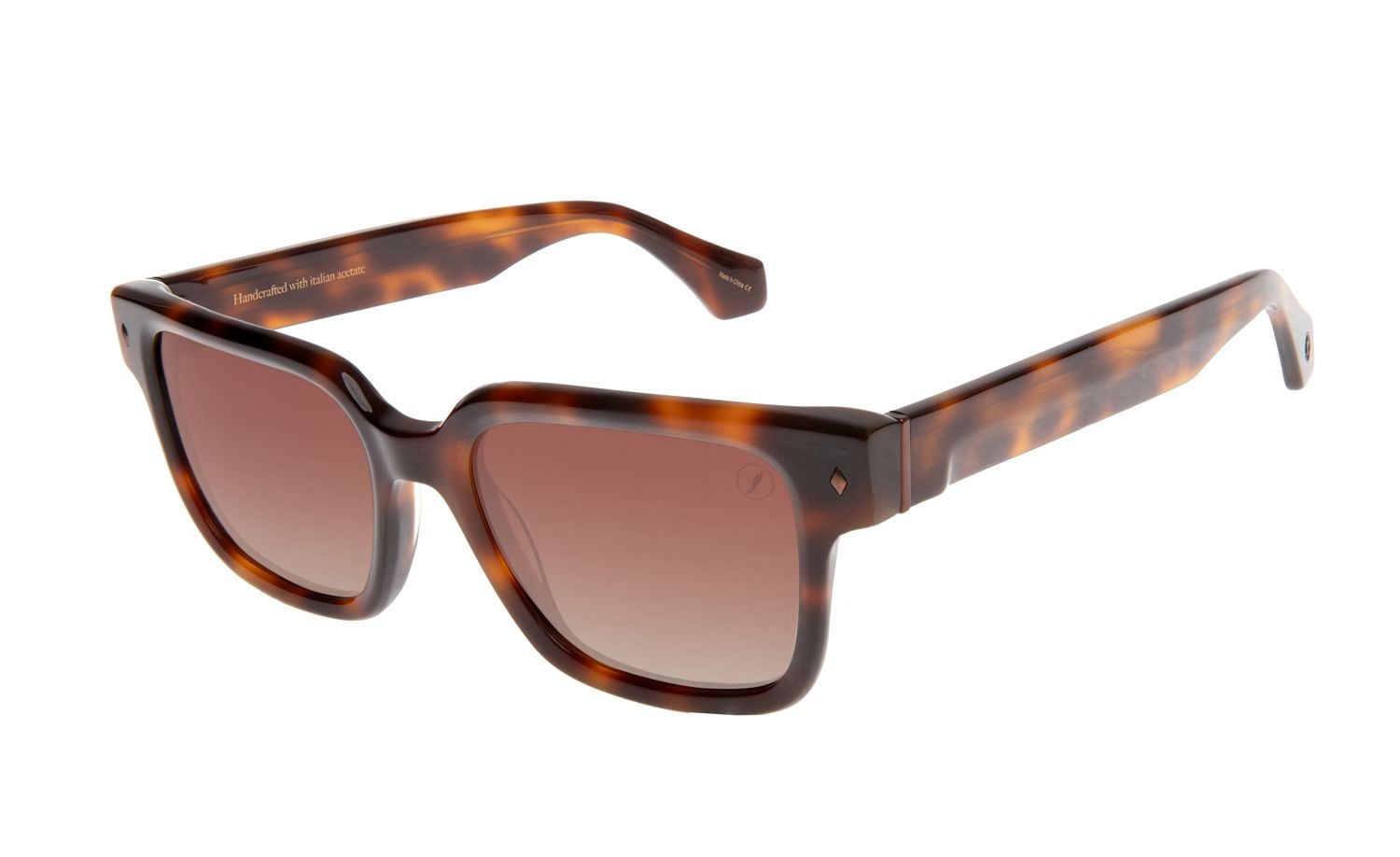 Óculos de Sol Masculino Acetato Italiano Bossa Nova Polarizado Degradê Marrom OC.CL.4688.5702 M