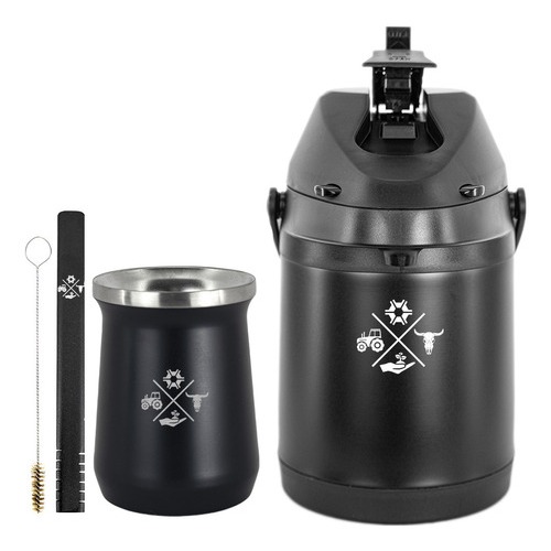 Kit Tereré Garrafa Térmica 2.5l Copo 236ml Made In Roça