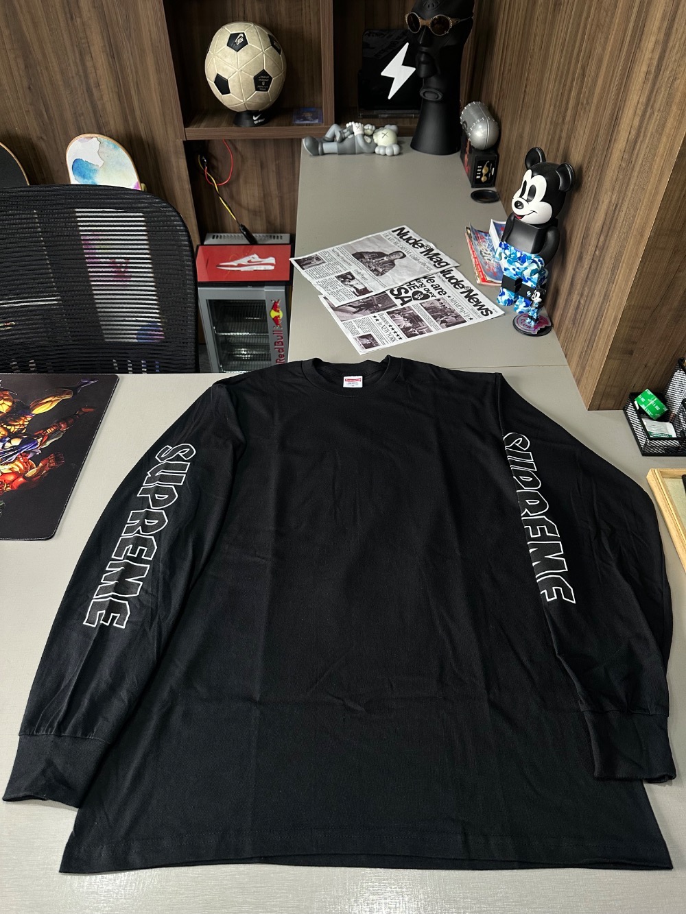 Spitfire x Supreme Camiseta Long Sleeve Black SS26-W17 — XG, Novo