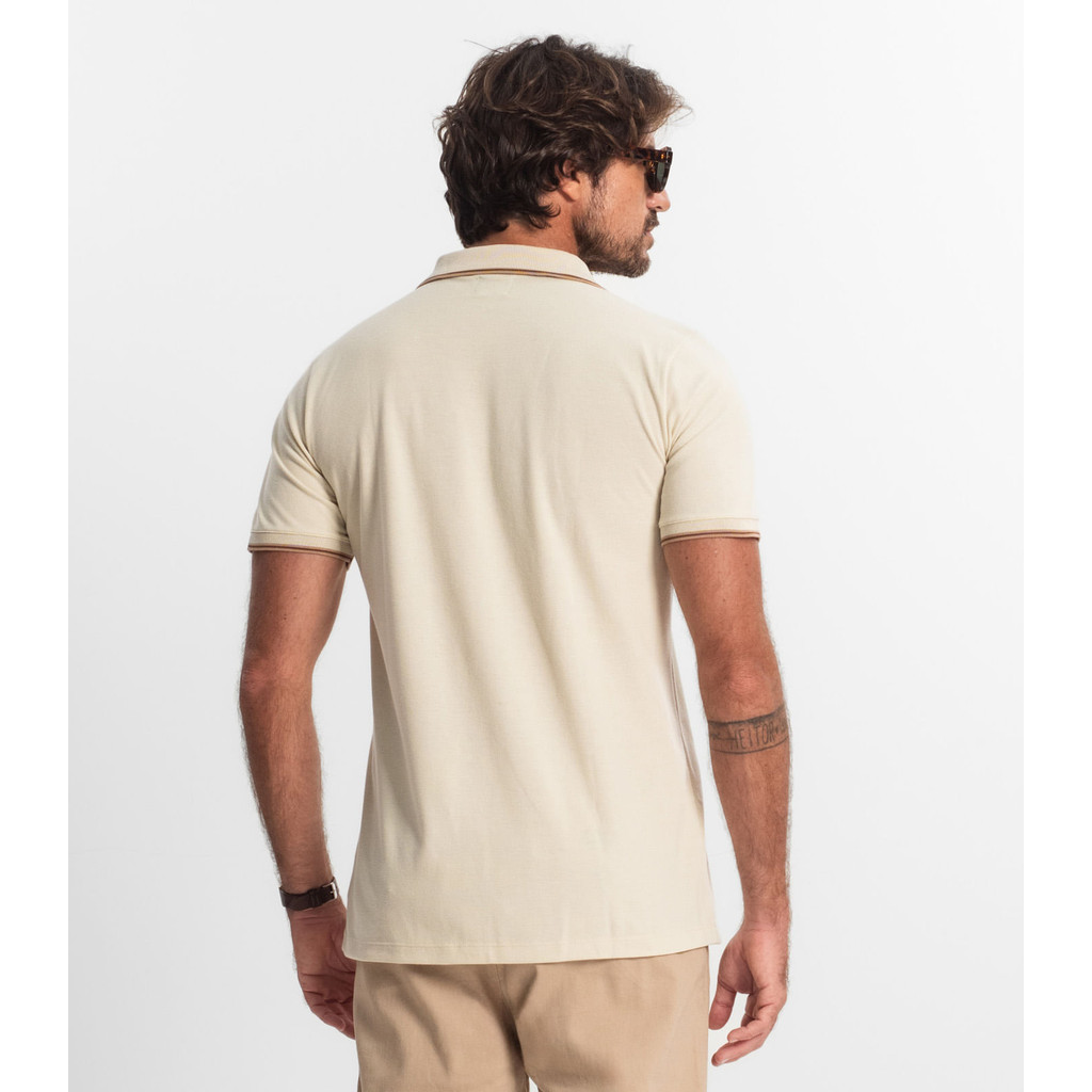Foto 2 de Camisa Polo Masculina Diametro Bege