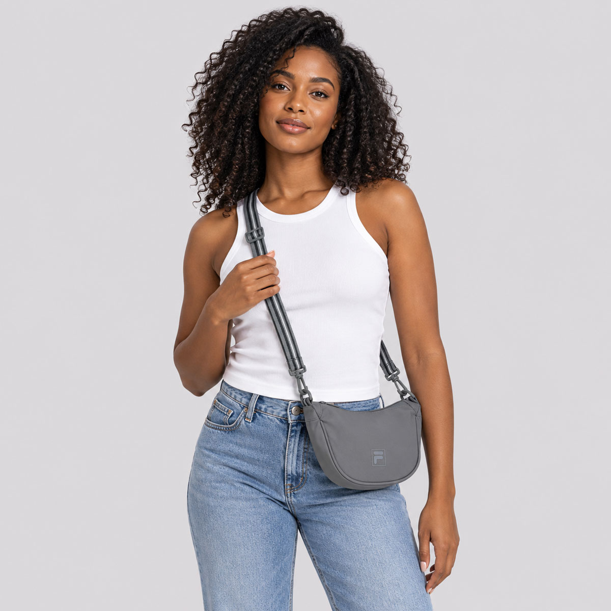 Bolsa Fila Lateral Sport Stripes F-Box Cinza