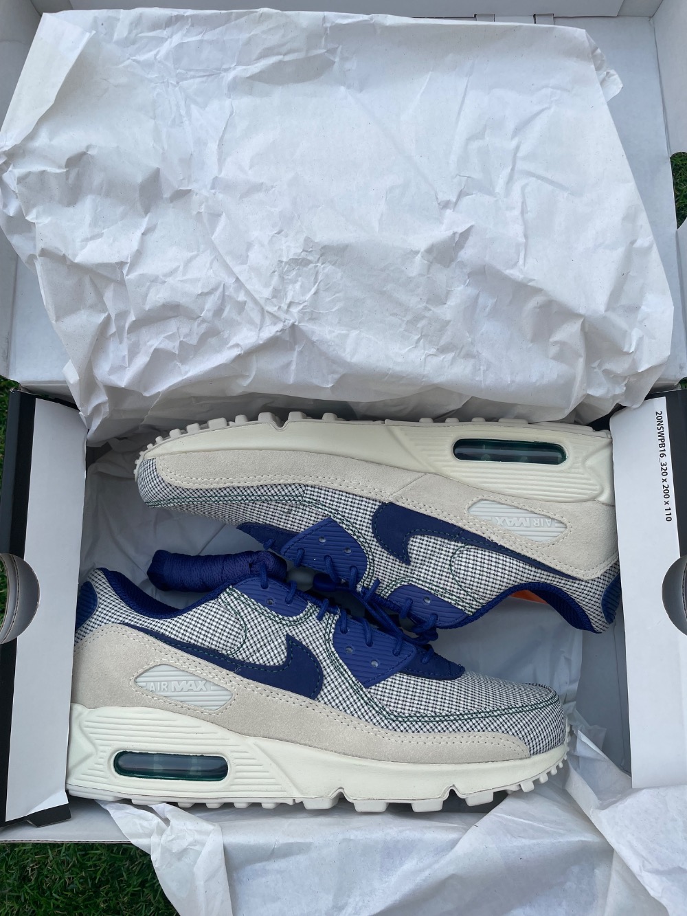 Nike Air Max 90 Coconut Milk Deep Royal Blue — 38 / 39 / 40 / 41 / 42, Novo
