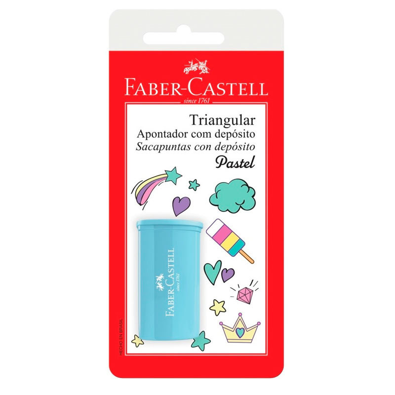 Apontador com coletor triangular pastel SM/125TZF\588598 com 1 unidade Faber-Castell