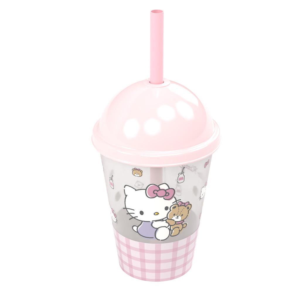 Copo Hello Kitty Canudo Shake Plástico 280 ml Plasútil