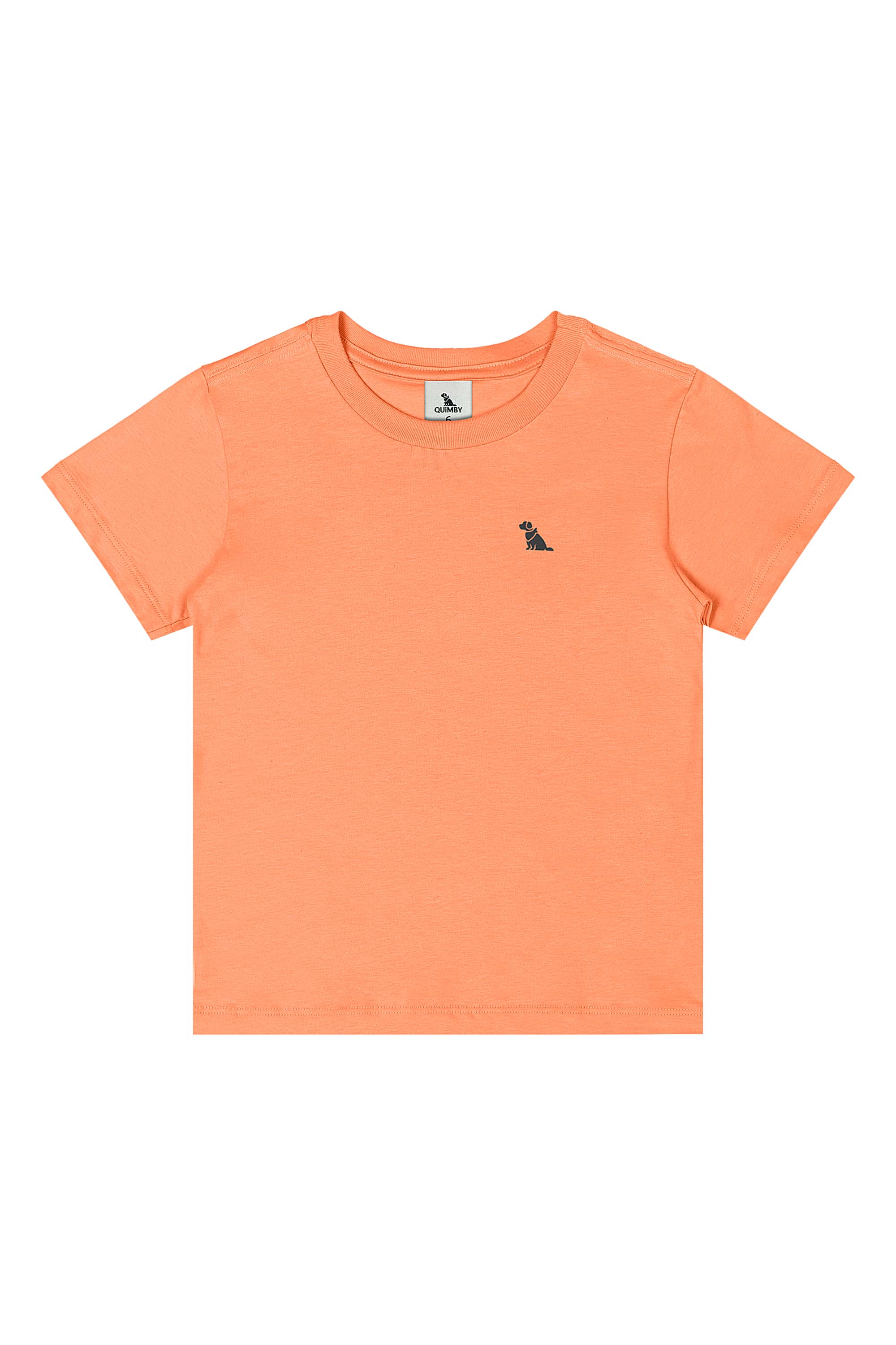 Camiseta Infantil Masculina em Meia Malha (Laranja) Quimby — 01