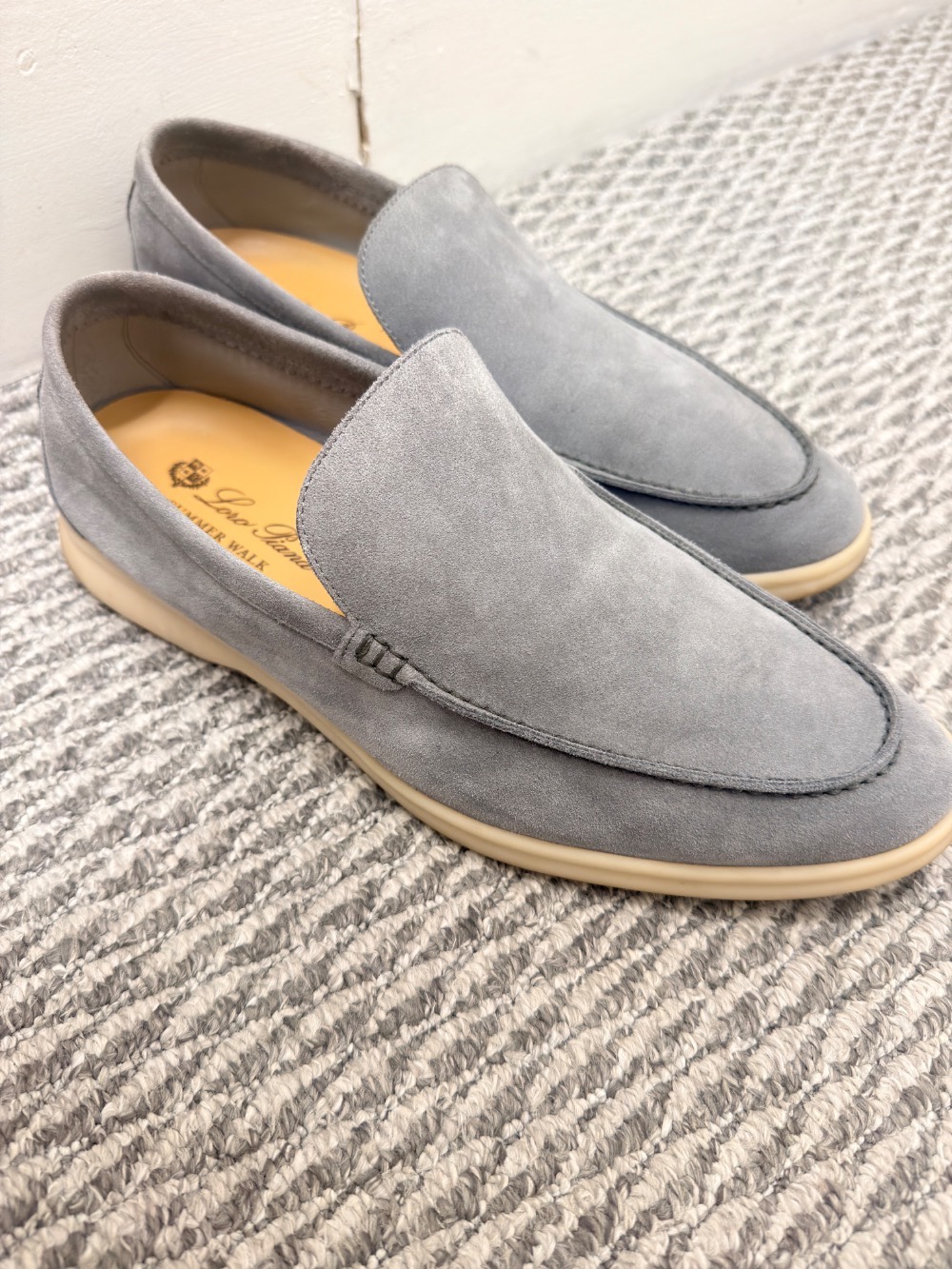 Sapato Loro Piana Loafer Summer Walk Slip On Suede Tan — 44, Usado
