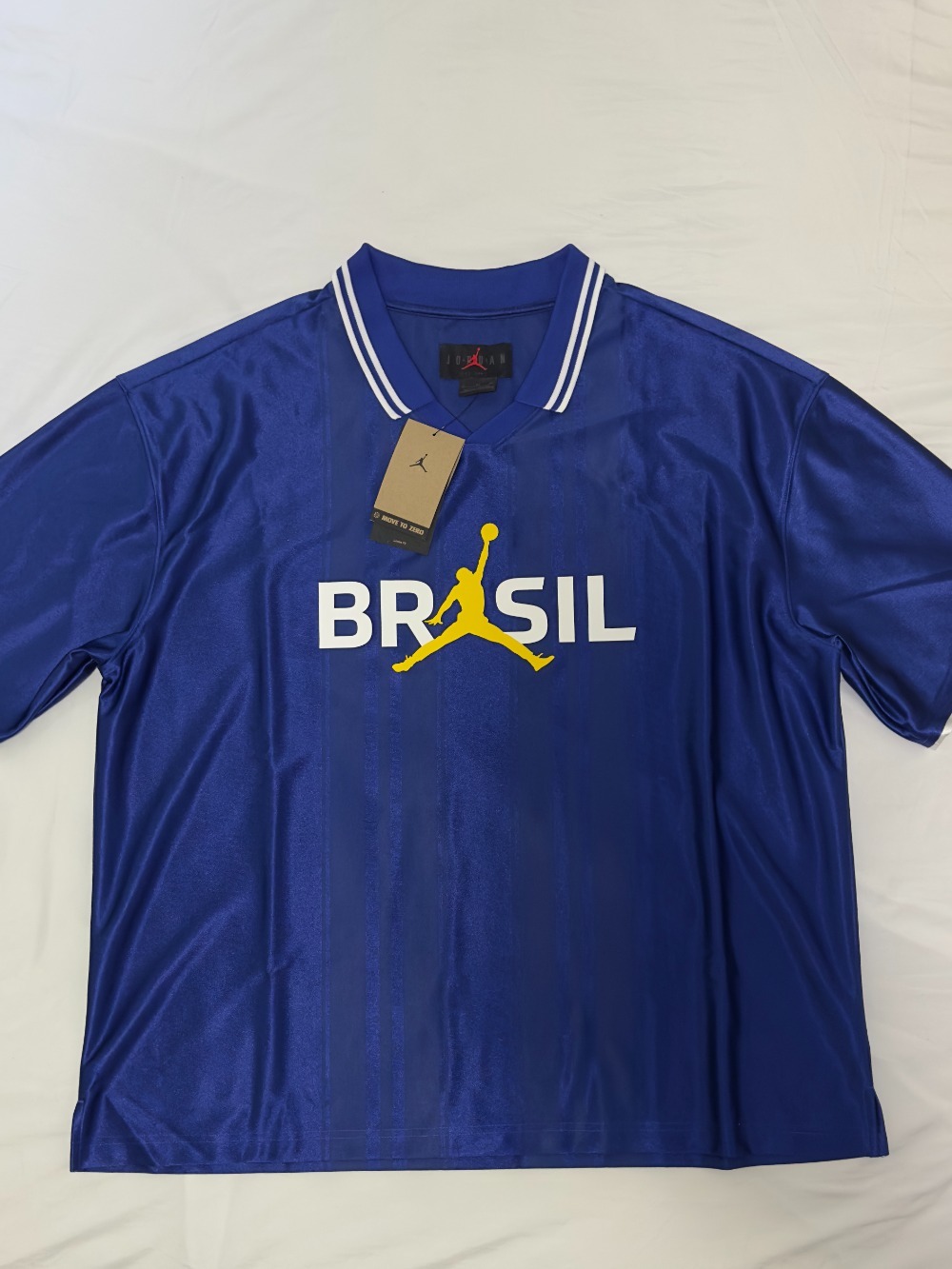 Camiseta Air Jordan Polo Brasil Blue — XG, Novo