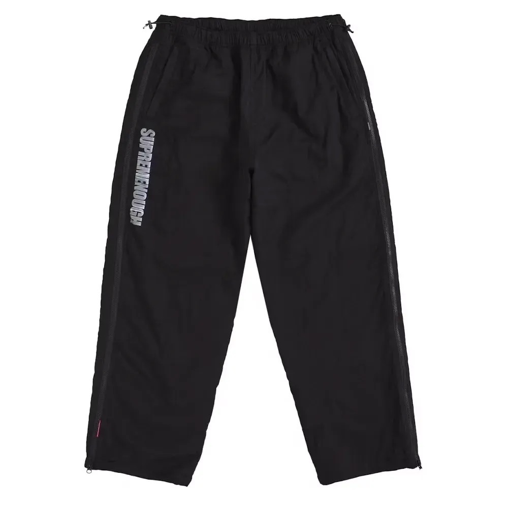 GoodEnough x Supreme Calça Patchwork Full Zip Track Black — P / M / G, Novo
