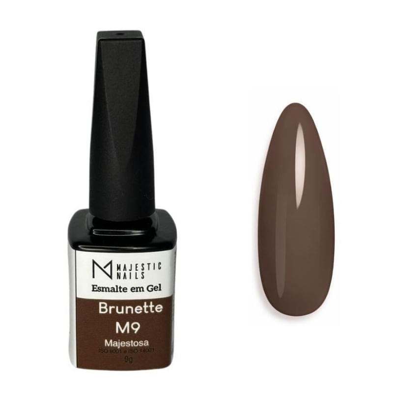 Esmalte em gel BRUNETTE M9 (Nude Marrom) 9g Alongamento Majestic Nails