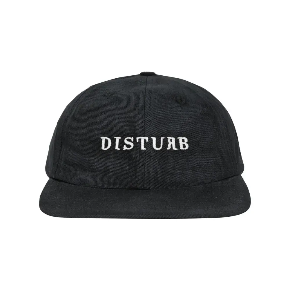 Boné Disturb 6 Panel Logo Washed Black — Único, Novo