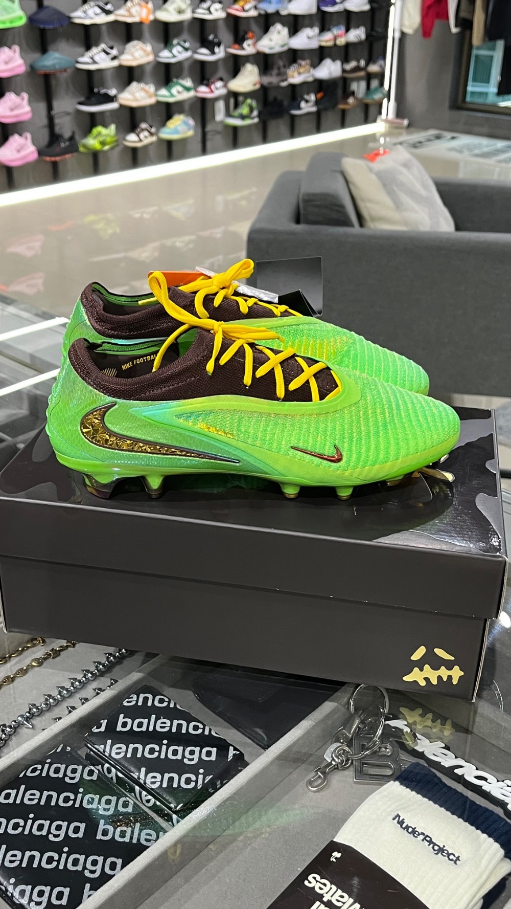Cactus Jack x Nike Chuteira Phantom 6 Low Elite FG Earth Metallic Gold — 41, Novo