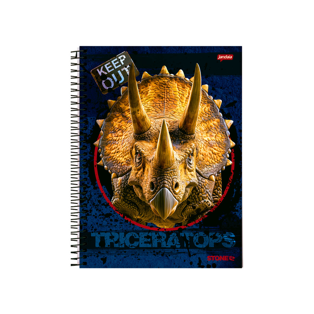 Caderno 01 Matéria Universitário 80 Folhas Stone - Jandaia Capa:Triceratops