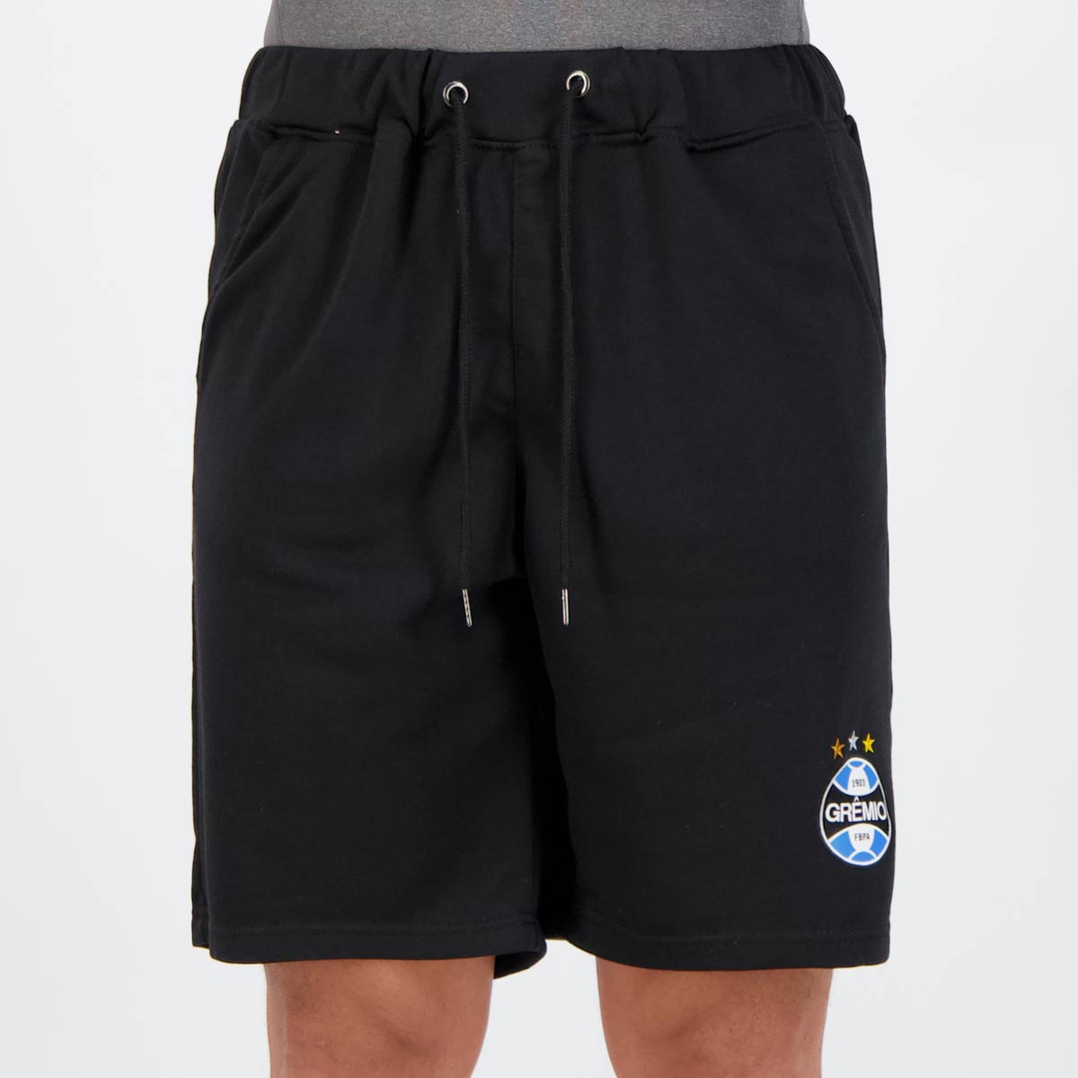 Bermuda Grêmio Moletom Escudo Preta