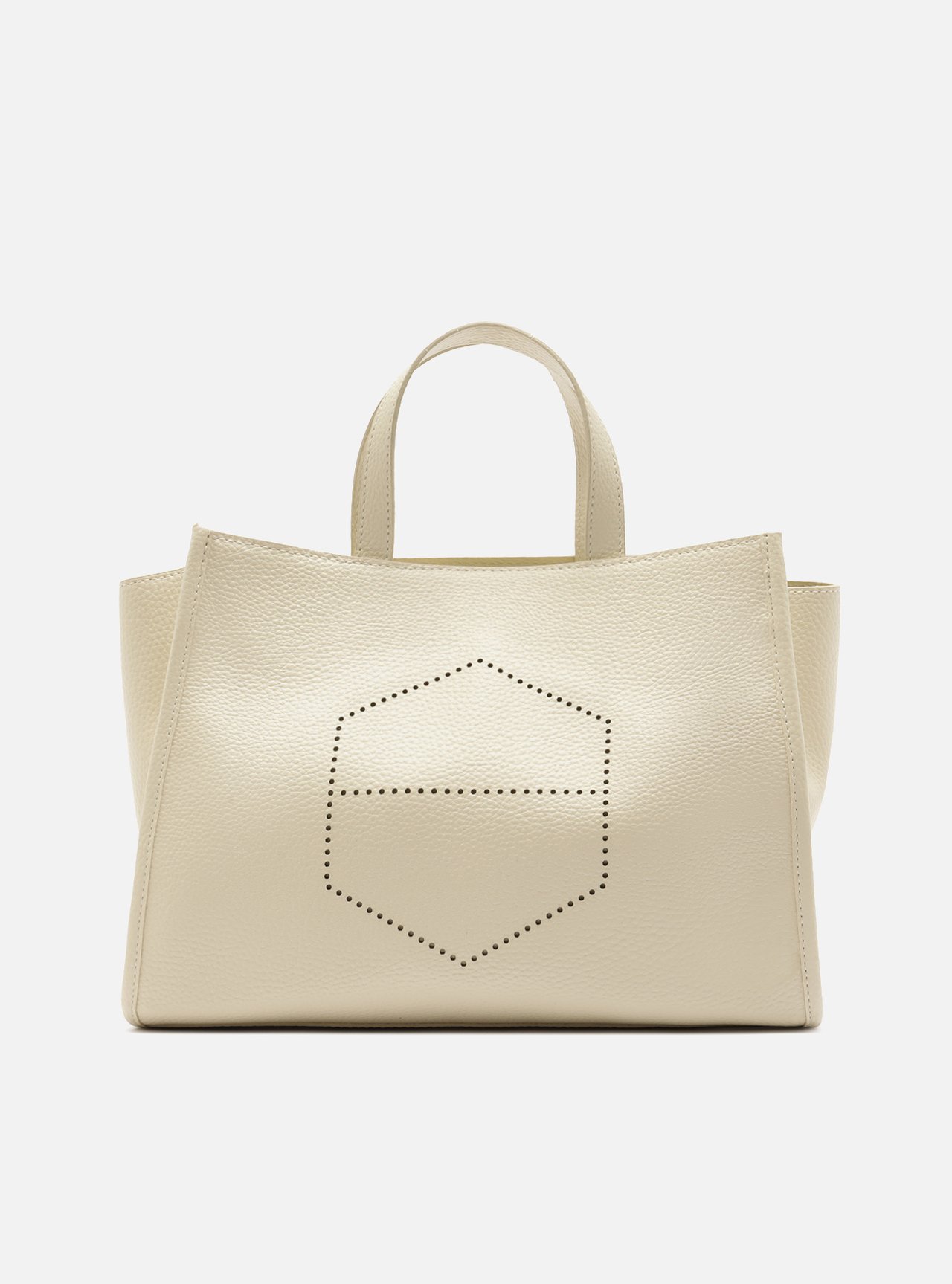 Bolsa Off White Couro Média Metais