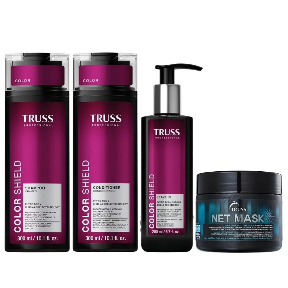 Kit Truss Color Shield - Shampoo & Condicionador 300ml & Leave-In 200ml + Net Mask 550g