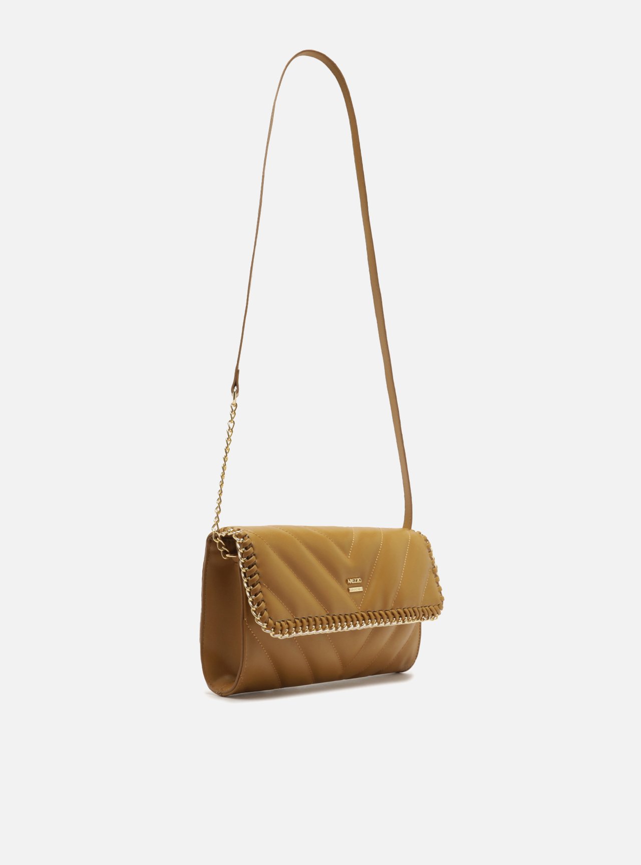 Foto 5 de Bolsa Tiracolo Marrom Média Matelassê Corrente