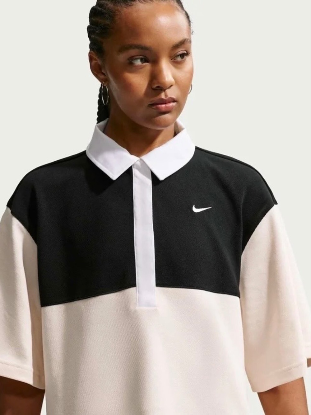 Camisa Nike Polo Street Essentials Black Grey Feminina — M / G, Novo