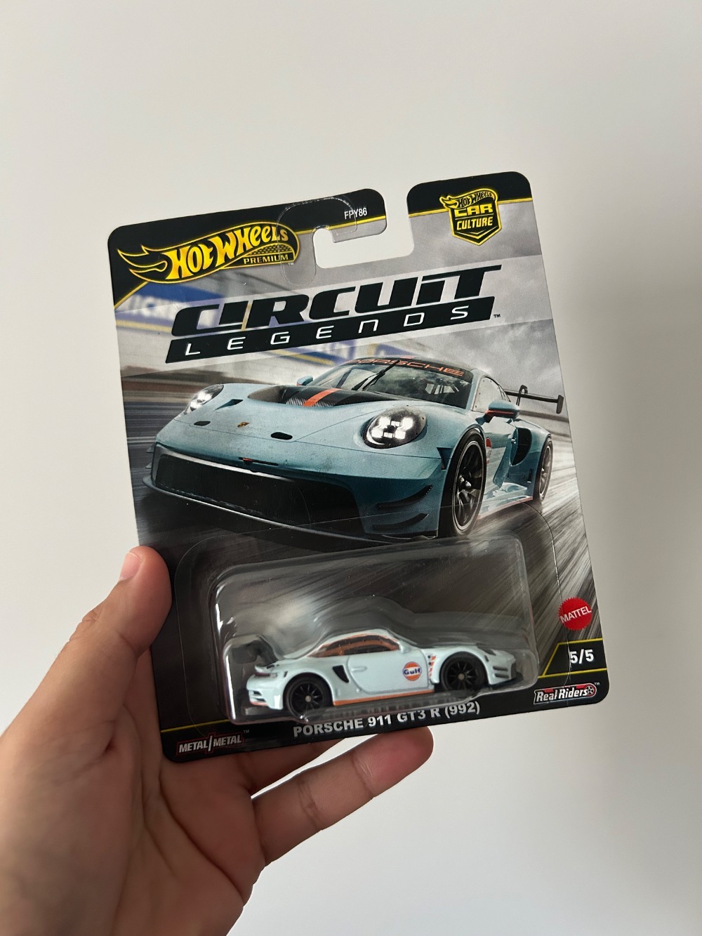 HotWheels Premium Circuit Legends Porsche 911 Gt3 R Light Blue 992 — Único, Novo