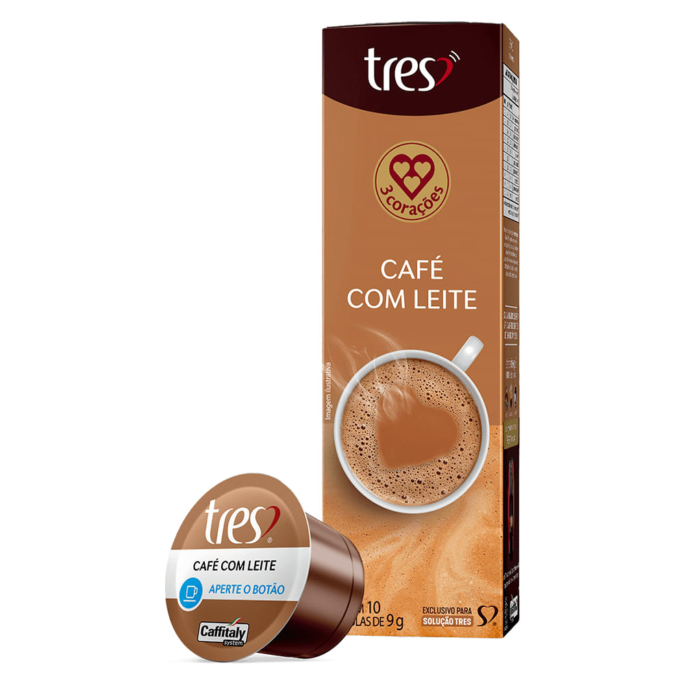 Cápsula de Café com Leite TRES 3 Corações