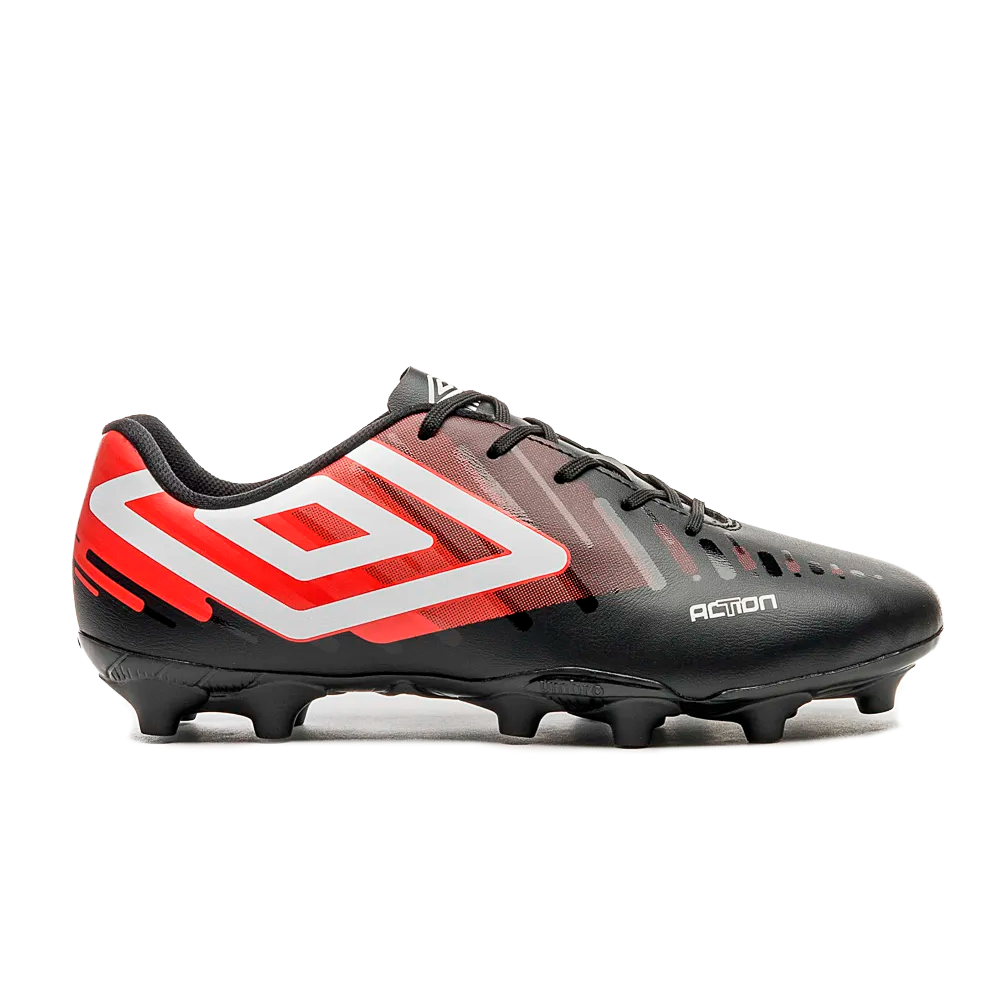 Chuteira Umbro Campo Action Black Red — 39 / 40 / 41 / 42 / 43 / 44, Novo