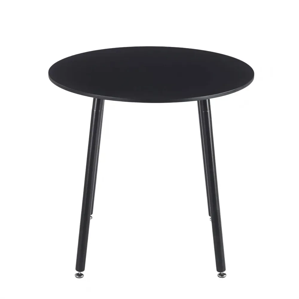 Mesa de Jantar Redonda Eames Preta 80cm Tampo MDF Coisas e Coisinhas