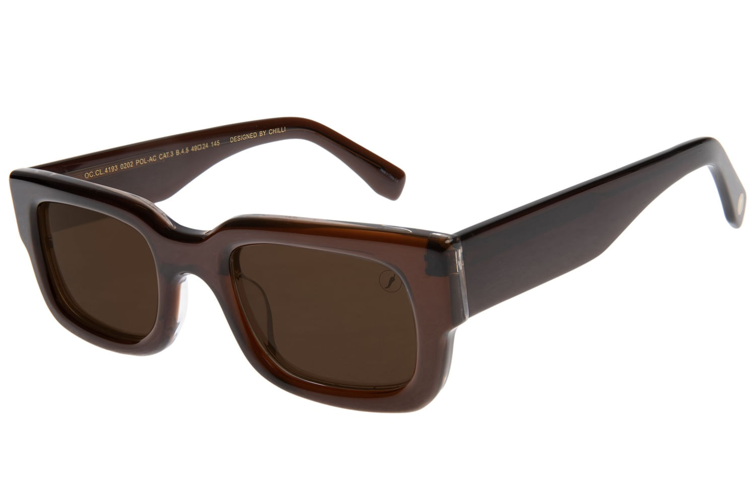 Óculos De Sol Feminino Chilli Beans Quadrado Premium Marrom OC.CL.4193.0202