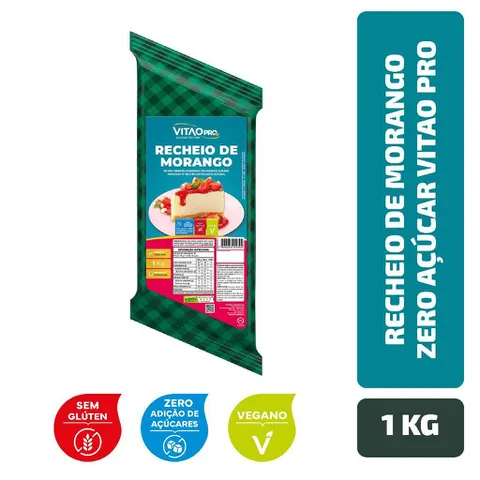 Recheio De Morango Zero Açúcar VitaoPRO 1 Kg