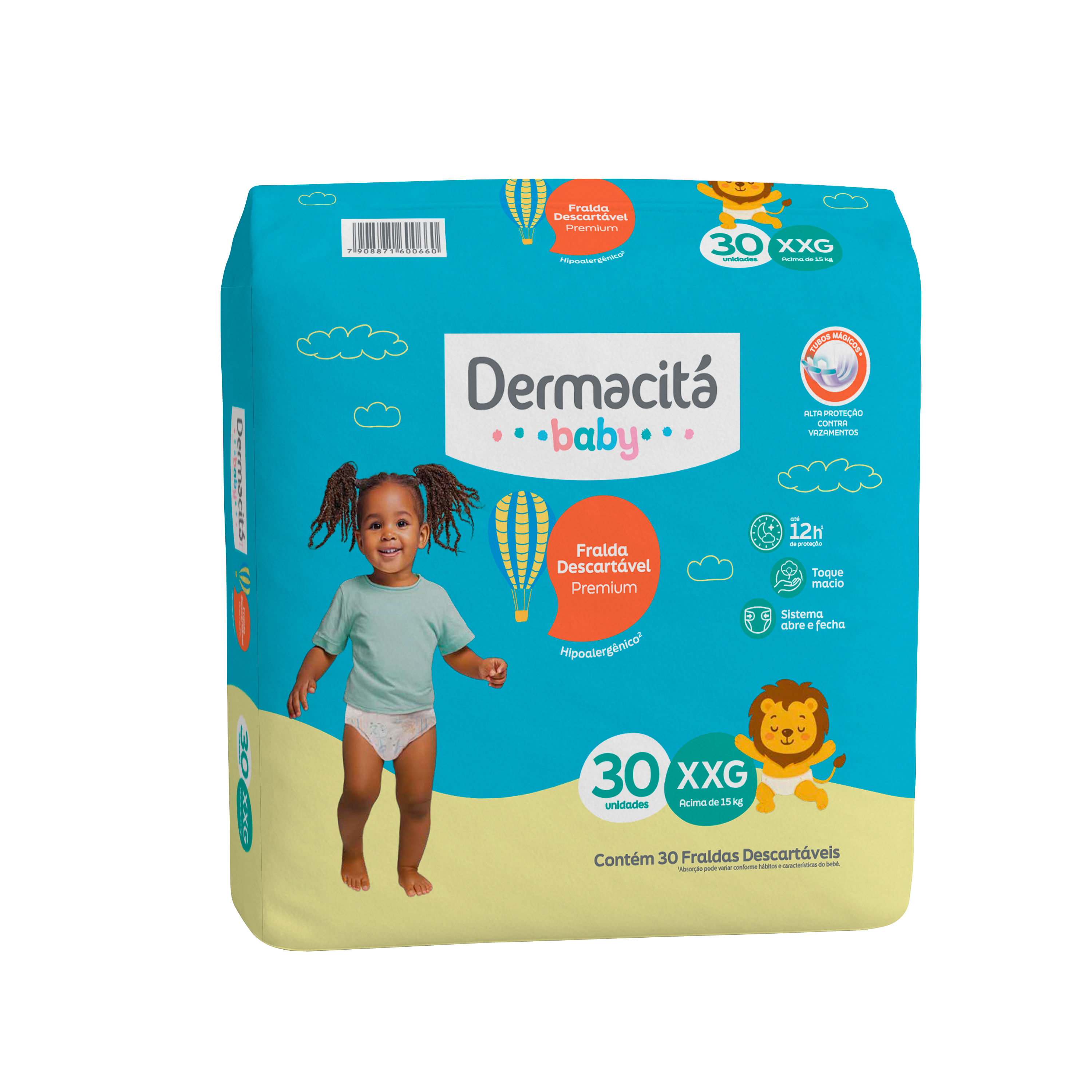 Fralda Infantil Dermacitá Baby Bag Tamanho XXG 30 Unidades