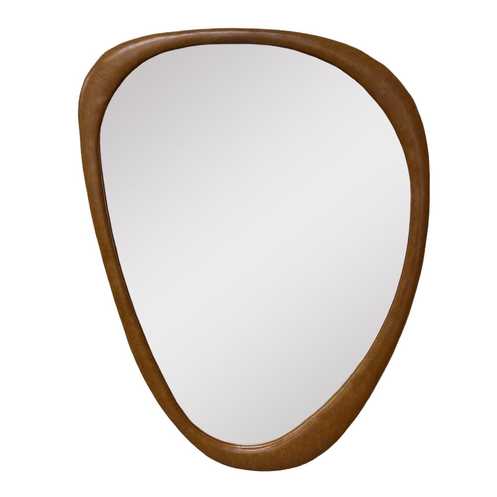 Espelho Decorativo Gringa Corino 100x80cm Orgânico Terracota
