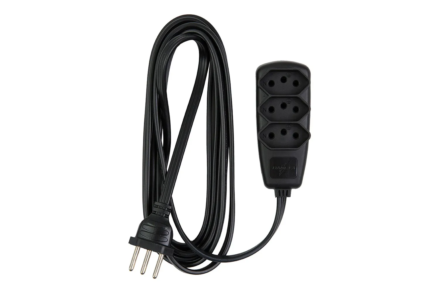 EXTENSAO SORT PP 3X0,75 2P+T 10A PRETO 10M - 6PCS/ DANEVA
