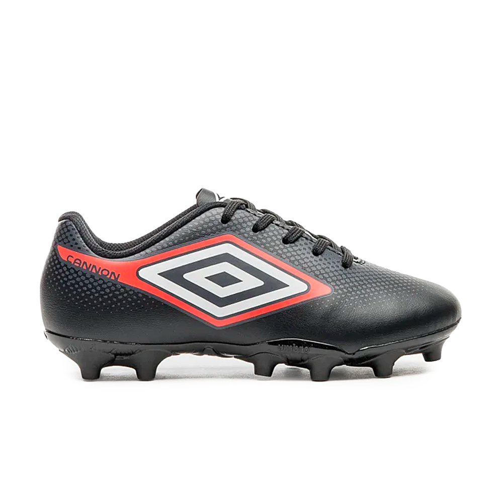 Chuteira Umbro Cannon Black White Red Infantil — 31 / 32, Novo