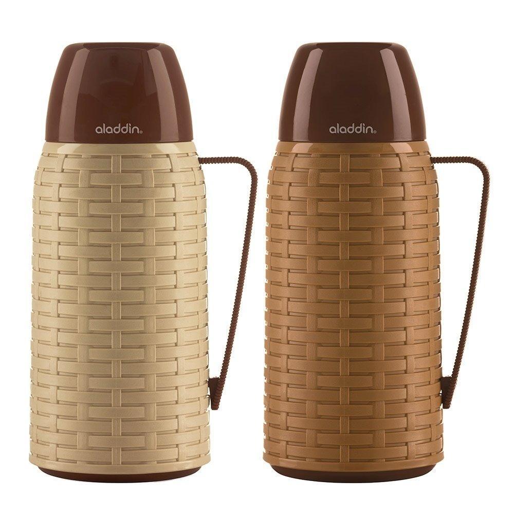 Garrafa Aladdin Rattan, 1 Litro, Marrom/Creme (sortida)