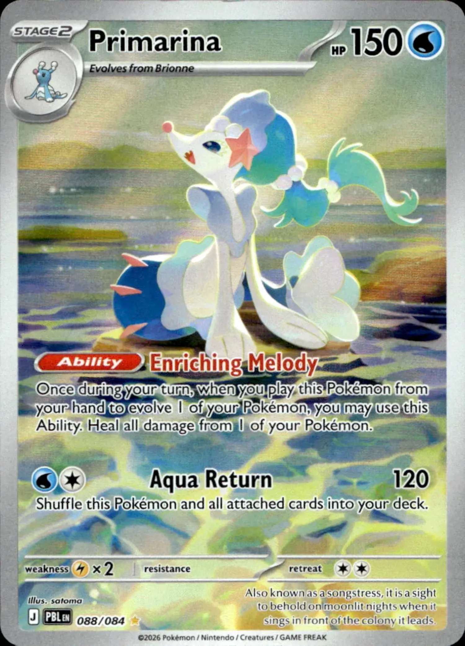 Primarina (88/84) Escuridão Absoluta Pokémon TCG — Near Mint, Novo