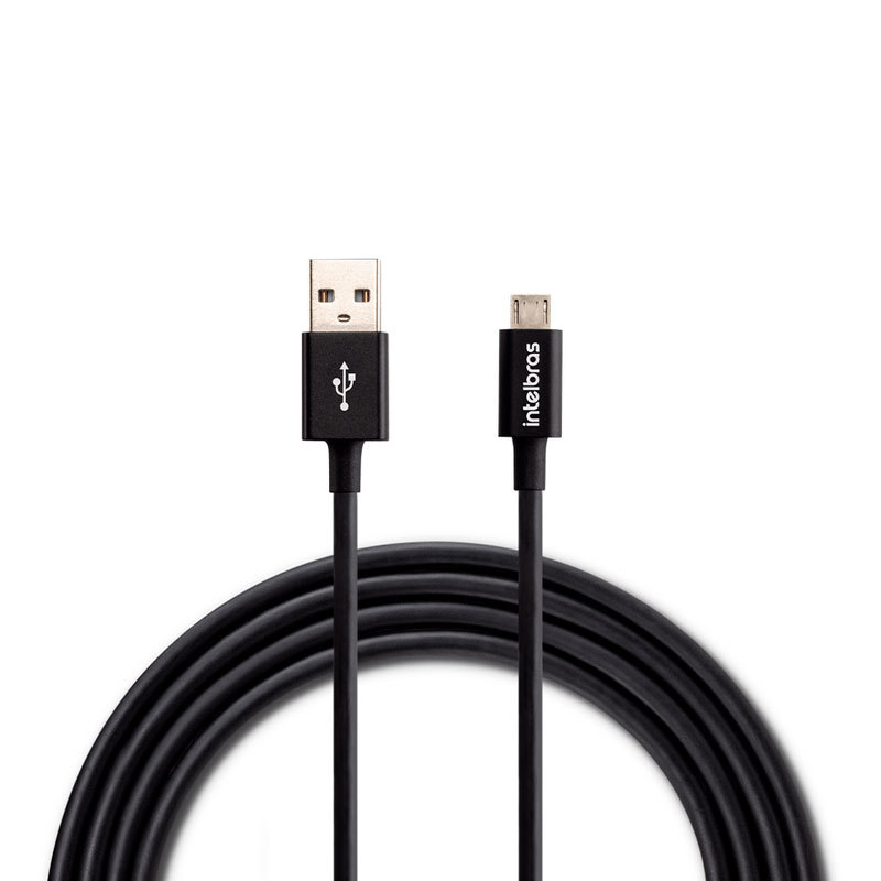 Cabo micro USB PVC Preto 1,2m EUAB12PP Intelbras