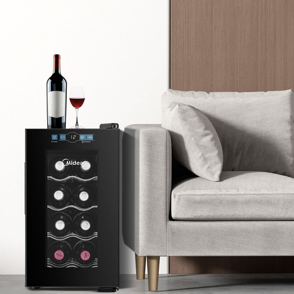 Foto 5 de Adega Climatizada de Vinho 8 Garrafas Bivolt Midea Bivolt