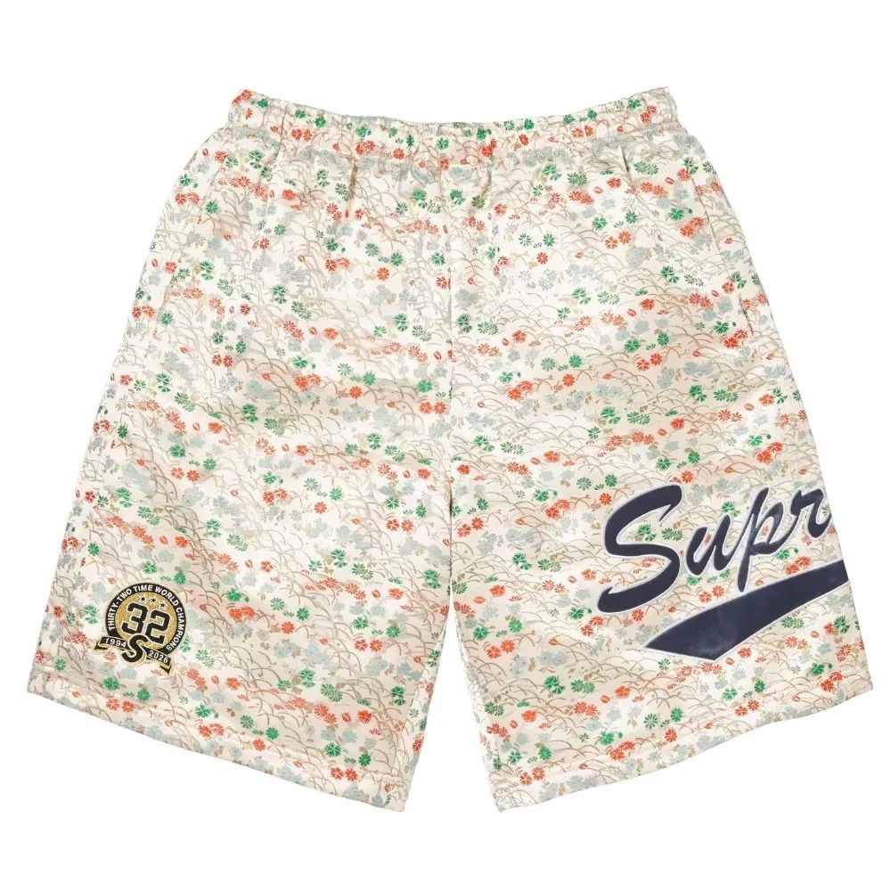 Shorts Supreme Floral Jacquard White SS26-W5 — P / M / G, Novo