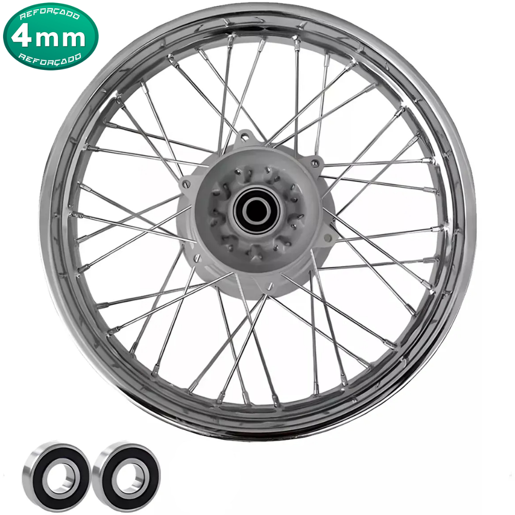 Roda Traseira Completa + Rolamento Tornado 250 Aro 18 - 4mm