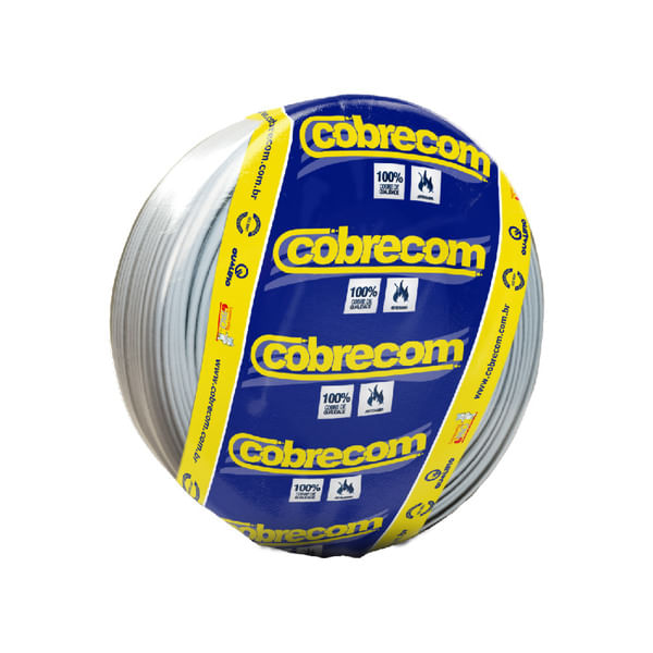 Cabo Flexível 6,0mm² 750V Branco 100m | Cobrecom Antichamas