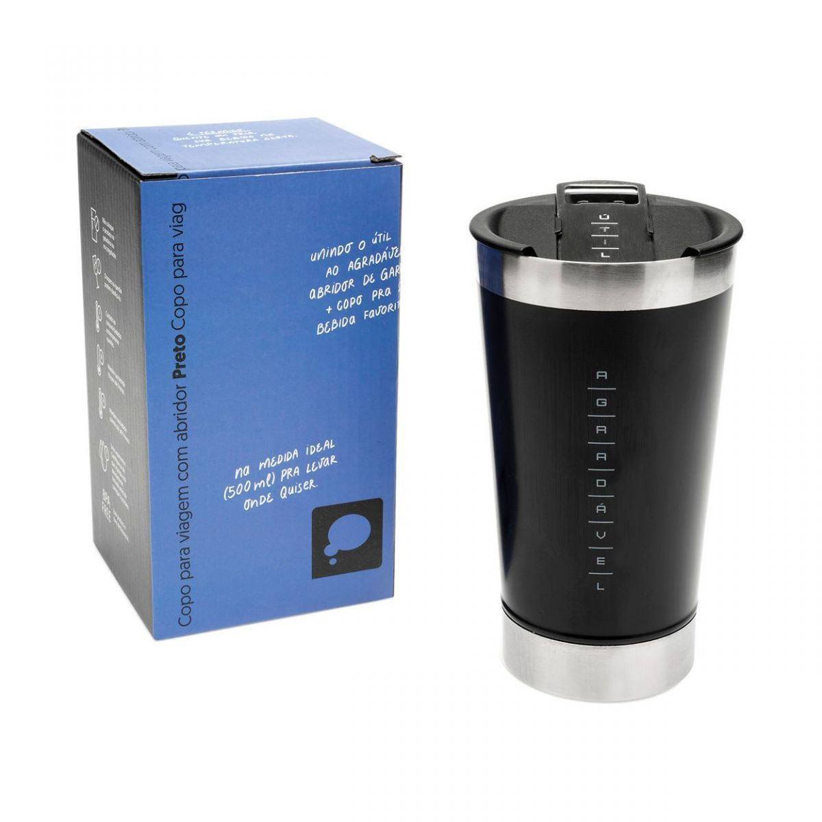 Foto 4 de Copo para Viagem com Abridor Preto Único