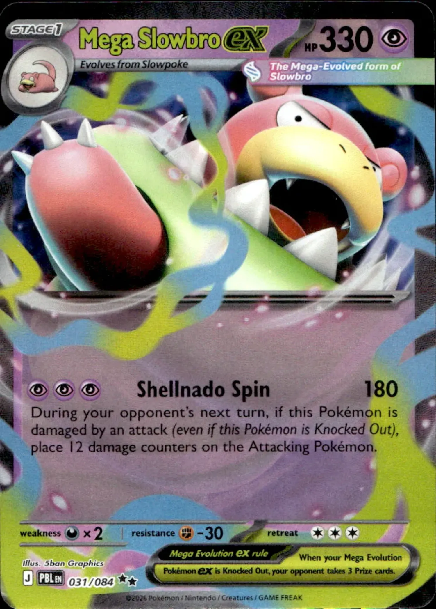 Mega Slowbro ex (31/84) Escuridão Absoluta Pokémon TCG — Near Mint, Novo
