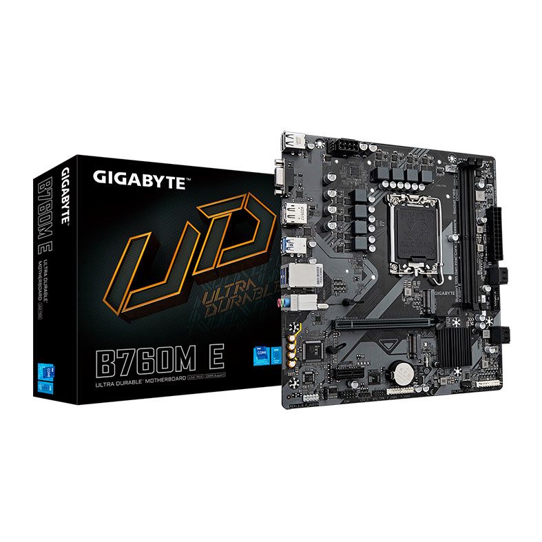 Foto 2 de Placa Mae Gigabyte B760M E, DDR5, LGA 1700, M-ATX, Chipset Intel B760, B760M-E